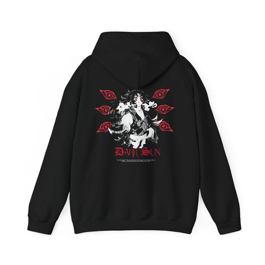 Anime Dark Sun Hoodie — Gothic Ninja Sharingan Graphic Sweatshirt